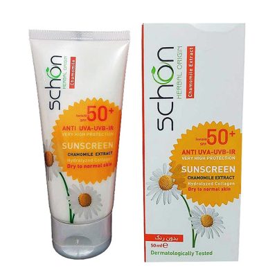 کرم ضدآفتاب spf50 بی رنگ مناسب پوست نرمال تا خشک شون