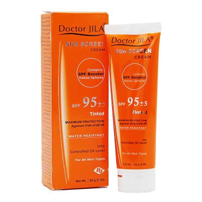 کرم ضدآفتاب Spf95 رنگی با چربی کنترل شده مناسب انواع پوست دکترژیلا