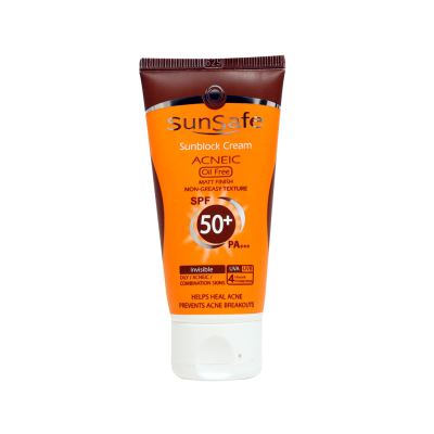 کرم ضدآفتاب SPF50 فاقد چربی سان سیف