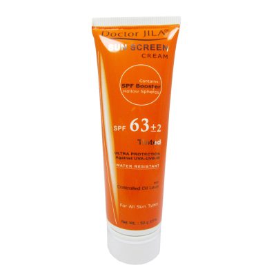 کرم ضدآفتاب SPF63 رنگی مناسب انواع پوست دکتر ژیلا