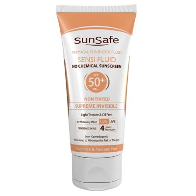 فلوئید ضد آفتاب SPF50+ فیزیکال سان سیف مناسب پوست ‌های حساس