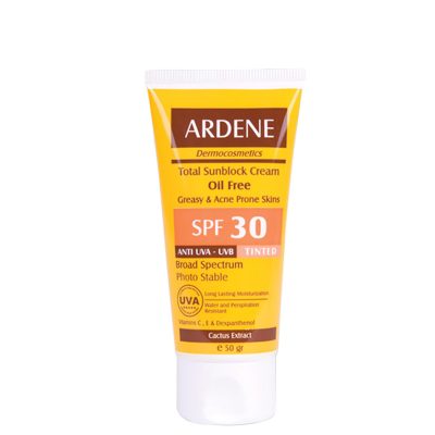 کرم ضد آفتاب رنگی فاقد چربی و ضد آب آردن با SPF 30