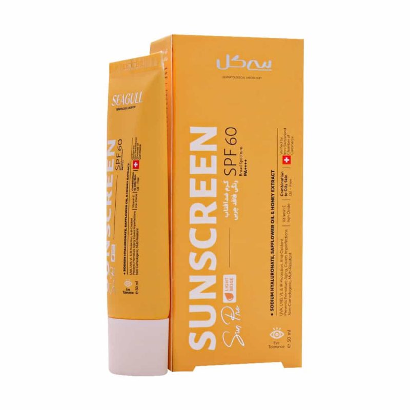 کرم ضد آفتاب رنگی فاقد چربی سی گل بژ روشن spf60 - تصویر 1