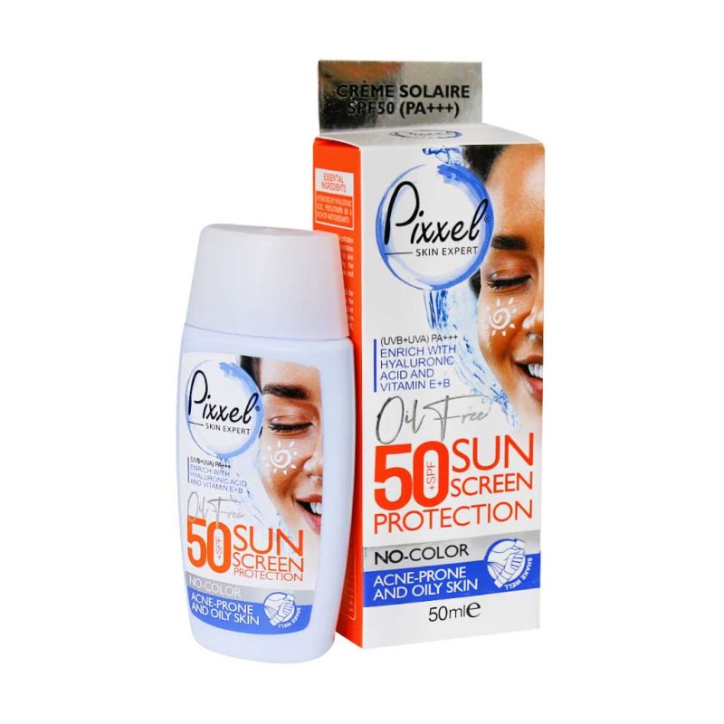 ضد آفتاب پیکسل بدون رنگ پوست چرب  مختلط و جوش دار spf50 - تصویر 1