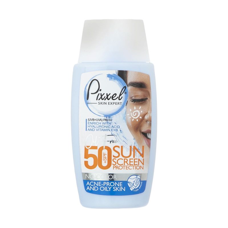 ضد آفتاب پیکسل بدون رنگ پوست چرب  مختلط و جوش دار spf50 - تصویر 2